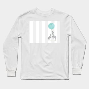 Giraffe and Balloon Long Sleeve T-Shirt